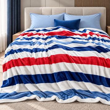 Фото Теплий плюшевий плед Wellsoft флісовий ТМ TAG Color Stripe ALM1923 PledVL-105
