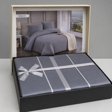 Фото Сатинова однотонна постільна білизна Kant Satin Gray