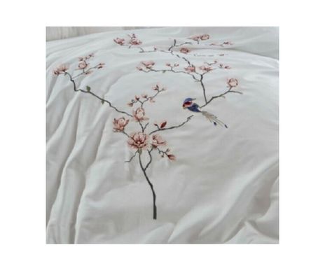 Фото Комплект постельного белья Dantela Vita Сатин с Вышивкой Huma Krem
