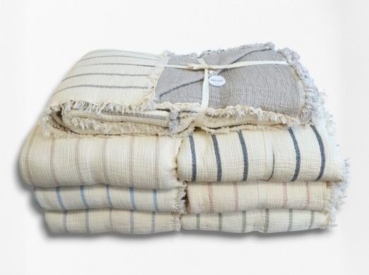 Фото Покривало муслінове Moss Exclusive Muslin Mavi Блакитна Смужка 34307