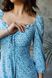 Фото №2 из 11 товара Голубое платье миди в цветочный принт из софта