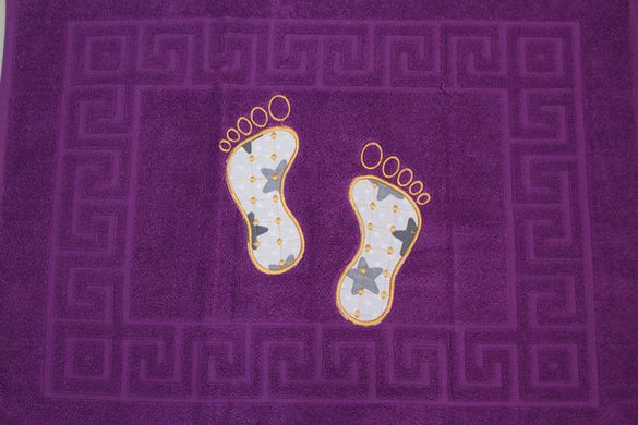 Фото Полотенце-коврик для ног махровый 100% Хлопок 650 г Фиолетовое Ножки