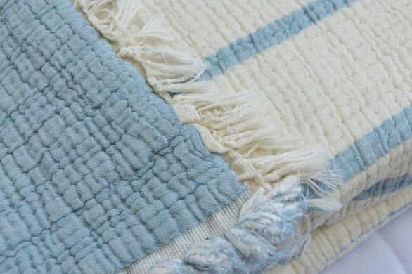 Фото Покривало муслінове Moss Exclusive Muslin Mavi Блакитна Смужка 34307