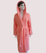 Фото №1 з 5 товару Жіночий довгий махровий халат с каптуром Welsoft Zeron Коралово-рожевий