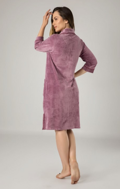 Фото Жіночий велюровий халат на блискавці Nusa 0321 Violet Фіолетовий