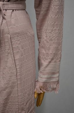 Фото Махровый халат-кимоно с капюшоном Sikel 100% Хлопок Pudra Розовая Пудра