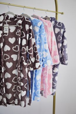 Фото Дитячий махровий халат с каптуром Welsoft Heart on Black 1150