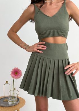 Фото Плиссированная вязаная юбка Kayla Хаки