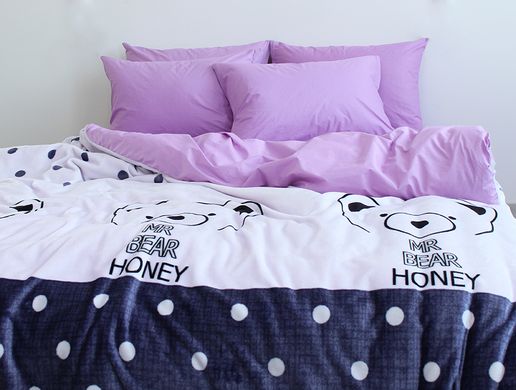 Фото Теплое велюровое постельное белье зима-лето TAG Ранфорс Велсофт Mr Bear Honey