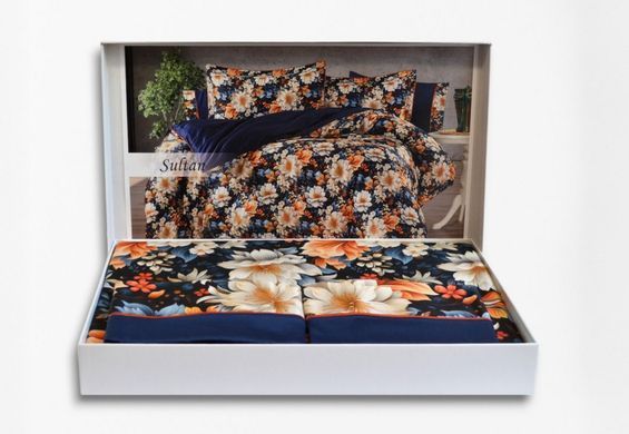 Фото Комплект постільної білизни Moss Digital Satin Sultan Lacivert 41030