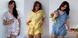Фото №9 из 9 товара Женская муслиновая пижама Шорты и Рубашка Голубая