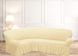 Фото №1 з 6 товару Чохол для кутового дивана зі спідницею-воланом Turkey № 14 Кремовий