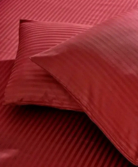 Фото Набор Простыня на резинке и наволочки Massimo Monelli Saten Stripe Бордовый