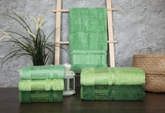 Фото Набор бамбуковых полотенец Zeron Agag Desen Зеленый