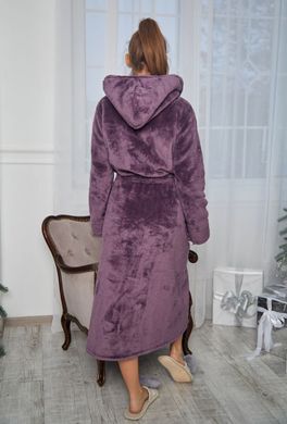 Фото Длинный женский теплый халат с капюшоном Welsoft Лавандовый  1023 1024