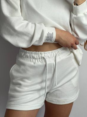 Фото Молочные женские трикотажные шорты Хлопок Футер Петля