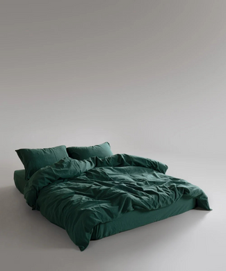 Фото Комплект постельного белья Limasso Stonewashed Вареный Хлопок Dark Green