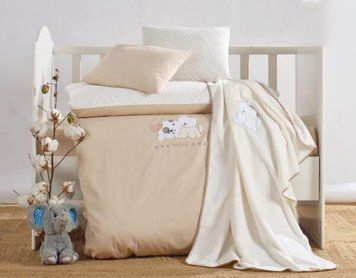 Фото Комплект в дитяче ліжечко Постіль + Плед Elita Baby Mici Bej el-mici-bej