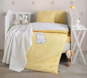 Фото Комплект в дитяче ліжечко Постіль + Плед Elita Baby Kitty Yellow 31458
