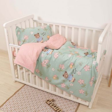 Фото Комплект белья в детскую кроватку Viluta Сатин Твил №622 простынь на резинке