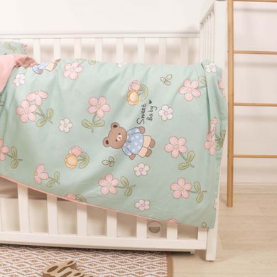 Фото Комплект белья в детскую кроватку Viluta Сатин Твил №622 простынь на резинке