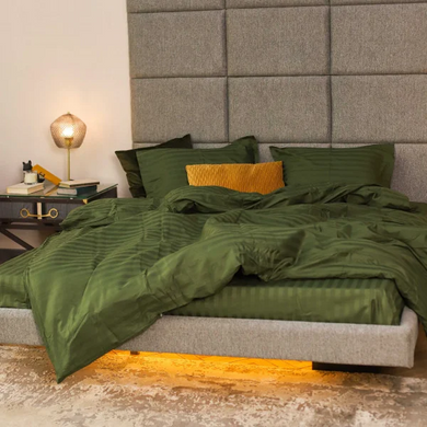 Фото Комплект постільної білизни Viluta Tiare Сатин Страйп 81 Зелений Вілюта Вилюта