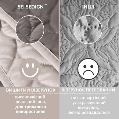Фото Покривало двостороннє стьобане Lux Warmis Ideia Бежевий