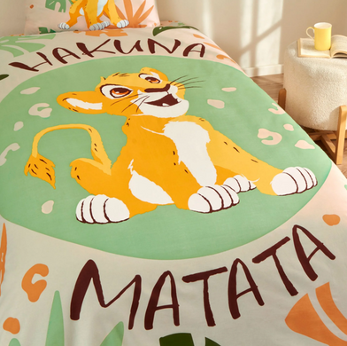 Фото Постельное белье TAC Disney 100% Хлопок Disney Lion King Gungle простыня на резинке