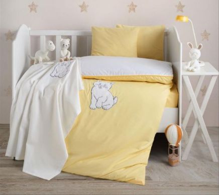Фото Комплект в дитяче ліжечко Постіль + Плед Elita Baby Kitty Yellow