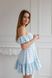 Фото №4 из 11 товара Муслиновое платье с коротким рукавом Голубое с цветочным принтом