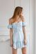 Фото №5 из 11 товара Муслиновое платье с коротким рукавом Голубое с цветочным принтом