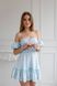 Фото №2 из 11 товара Муслиновое платье с коротким рукавом Голубое с цветочным принтом