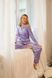 Фото №3 з 10 товару Жіночий домашній костюм Штани + Кофта на гудзиках Світло-лавандовий світла лаванда бк