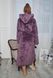 Фото №2 з 6 товару Довгий жіночий теплий халат з каптуром Welsoft Лавандовий 1023 1024