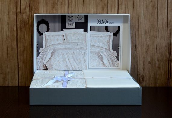 Фото Сатиновое постельное белье First Choice Cotton Satin Delmor Cream
