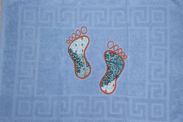 Фото Рушник-килимок для ніг махровий 100% Бавовна 650 г Блакитний Ніжки