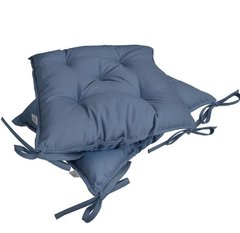 Фото Подушка декоративна для стільця однотонна Прованс Сіро-Блакитна