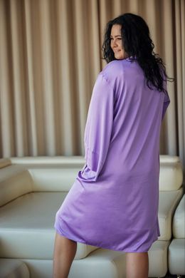 Фото Женский Шелковый набор халат с широким рукавом и рубашка Фиалковый 120