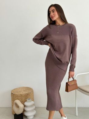 Фото Женская вязаная трикотажная юбка меди Katrin Шоколад