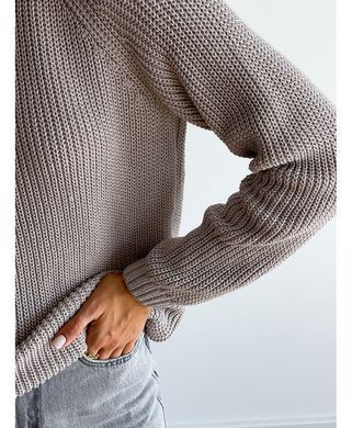 Фото Базовий жіночий в'язаний джемпер Cotton Лляний 027016 027021