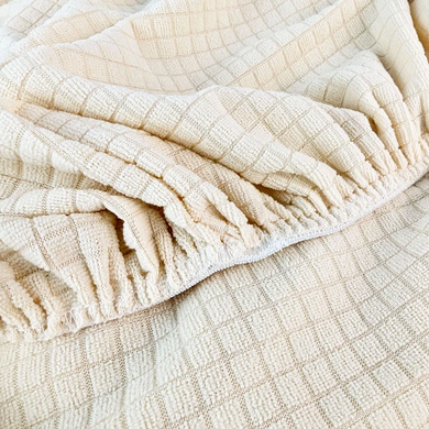 Фото Набір чохлів на сидіння стільця/табурета Corn Fleece Айворі 2 шт Love You