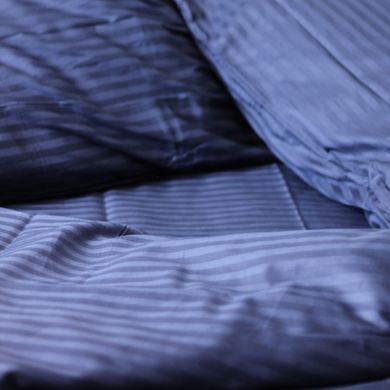 Фото Жакардова постільна білизна Сатин SoundSleep Stripe Sense Dark Blue Темно-синя