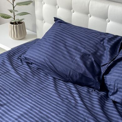 Фото Жаккардовое постельное белье Сатин SoundSleep Stripe Sense Dark Blue Темно-синее