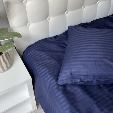 Фото Жаккардовое постельное белье Сатин SoundSleep Stripe Sense Dark Blue Темно-синее
