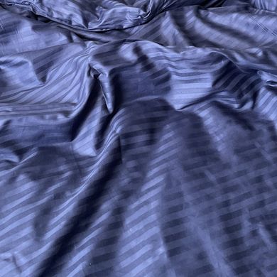 Фото Жакардова постільна білизна Сатин SoundSleep Stripe Sense Dark Blue Темно-синя