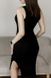 Фото №3 из 4 товара Женское платье макси без рукавов вязаное Прованс Чёрное