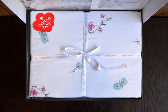 Фото Постільна білизна Cotton Box Brode Saten Ella Mint Сатин з вишивкою 100% Бавовна