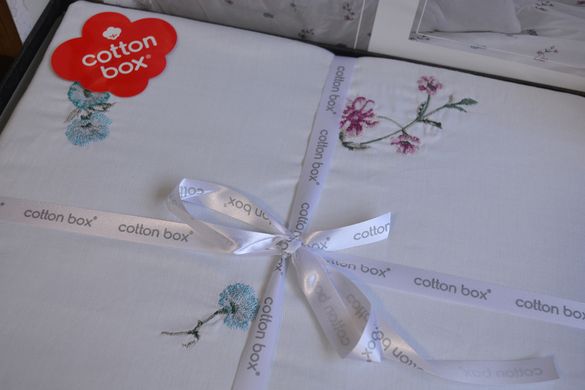 Фото Постільна білизна Cotton Box Brode Saten Ella Mint Сатин з вишивкою 100% Бавовна