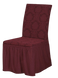 Фото №1 из 3 товара Жаккардовый универсальный чехол для стула с юбкой Turkey № 19 Бордовый