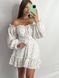Фото №5 з 12 товару Муслінова сукня з довгим рукавом Молочна в квіти 121/23 молочний в персикові квіти